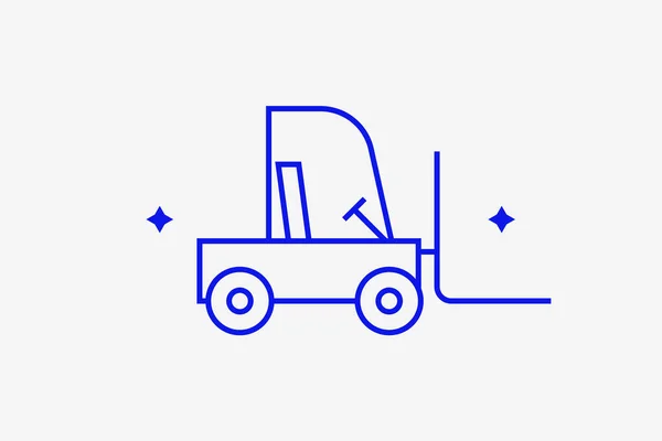Forklift Çizimi Düz Stil Tasarımında Mavi Eğilimli Vektör Illüstrasyonu — Stok fotoğraf