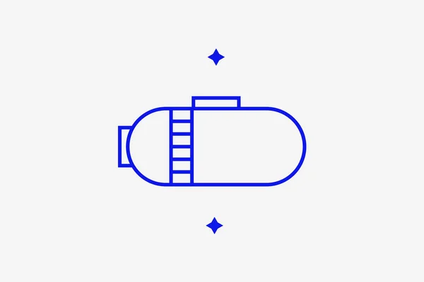 Yağ Tankı Çizimi Düz Stil Tasarımı Mavi Eğilimli Vektör Illüstrasyonu — Stok fotoğraf