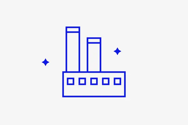 Fabrik Illustration Platt Stil Design Vektor Illustration Trend Blå Färg — Stockfoto