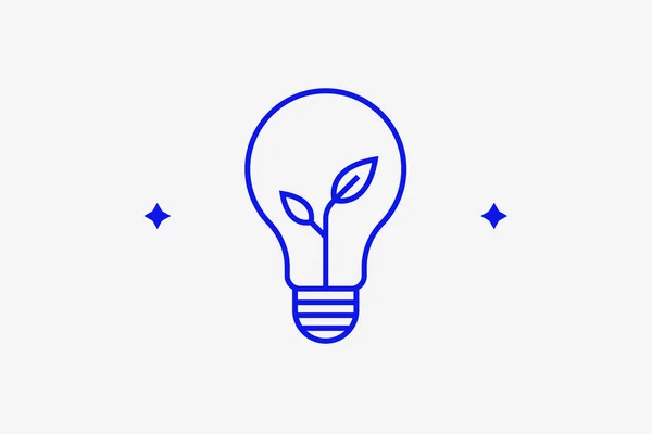 Glödlampa Med Ljusblå Ikon Vektor Illustration — Stockfoto