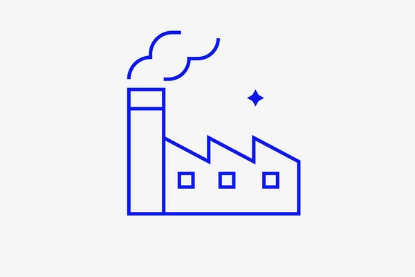 Factory Illustration Flachen Design Vektorabbildung Trendblauer Farbe — Stockfoto