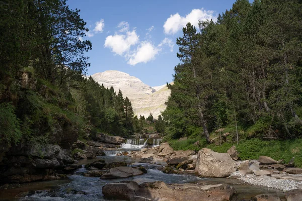 stock image mountain river in Ordesa National Park in the Pyrenees, Spain. High quality photo