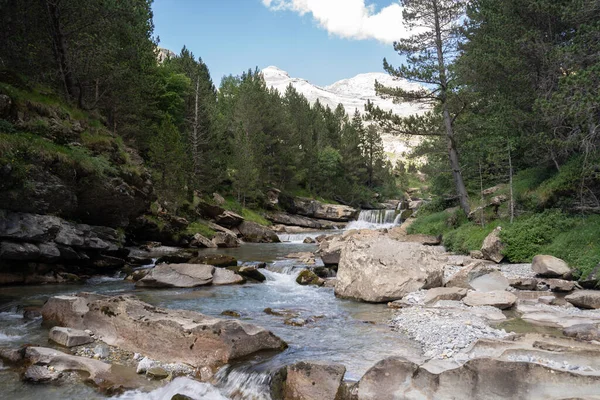 stock image mountain river in Ordesa National Park in the Pyrenees, Spain. High quality photo