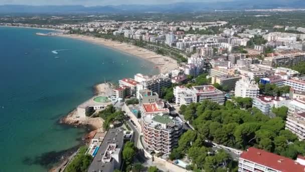 西班牙海滩和长廊的超高落差 — 图库视频影像