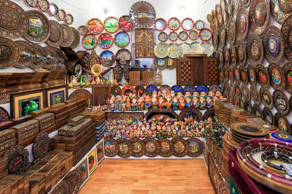 Taškent Uzbekistán Října 2019 Tradiční Ručně Vyráběné Suvenýry Pouličním Obchodě — Stock fotografie
