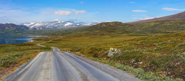 通过挪威山区Innlandet的Jotunheimvegen国家公园著名公路 — 图库照片