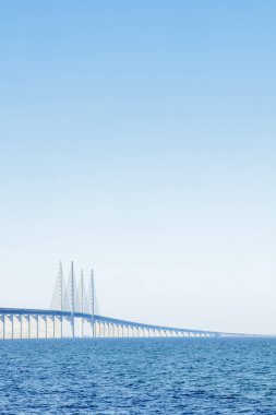 The Oresund Bridge over the Batlic sea, linking Sweden to Denmark. Concepts: connection, travel, transportation clipart