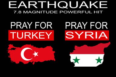 pray for Turkey and Syria poster design. earthquake hit two countries. 