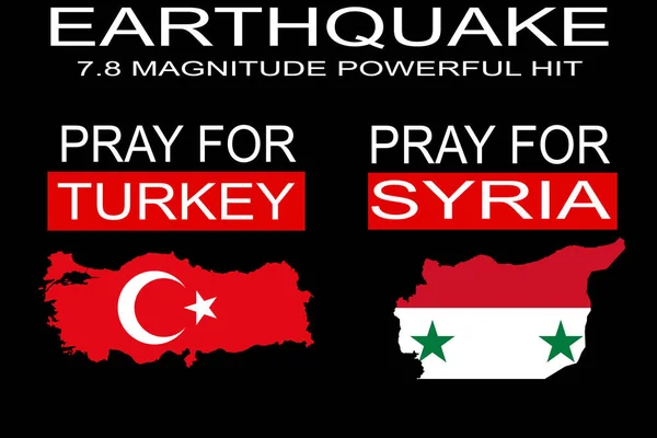 Pray Turkey Syria Poster Design Earthquake Hit Two Countries Stockfoto