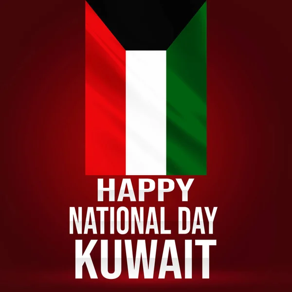 Happy National Day Kuwait Wallpaper with Waving Flag. Abstract national holiday celebration and wishes