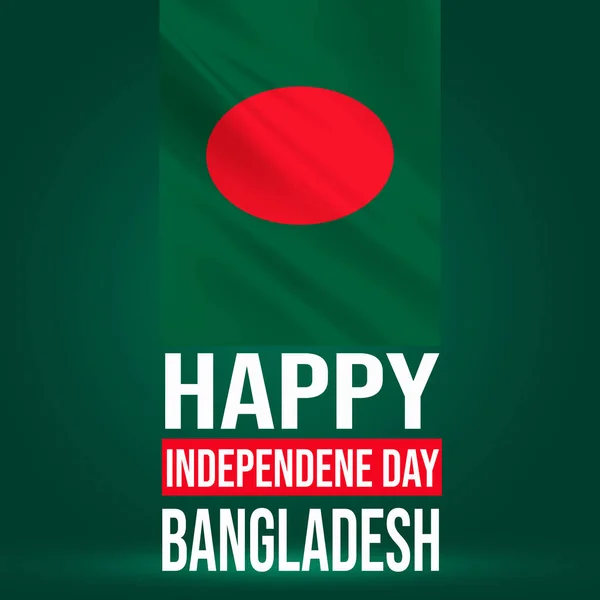 Feliz Día Independencia Bangladesh Fondo Pantalla Con Bandera Ondeante Celebración — Foto de Stock