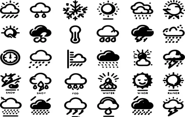 Hava Durumu Vuruşu Simgesi Koleksiyonu - Düzenlenebilir Tasarım