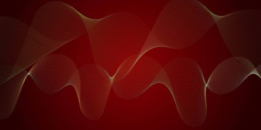 Akan Dalgalı Çizgiler Modern Dijital Dalga Tasarımı ile Soyut Kırmızı Arkaplan