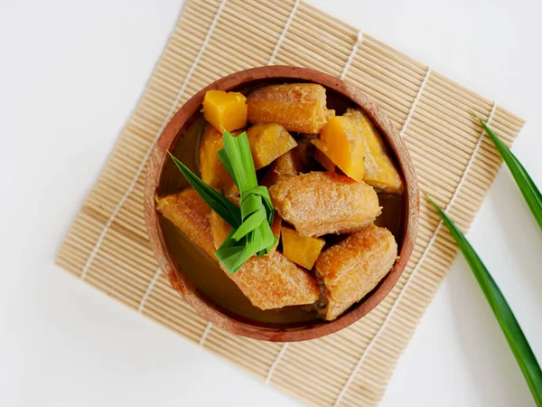 Kolak Pisang Ist Ein Beliebtes Indonesisches Dessert Zum Fastenbrechen Takjil — Stockfoto