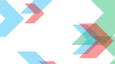 beyaz arkaplanda yaratıcı mavi ve kırmızı geometri