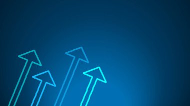 İş okları koyu mavi arka planda büyüme teknolojisini arttırıyor. İşletme finansal yatırımı başarıya. kar tablosu