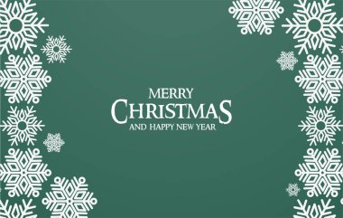 Beyaz kar tanelerinin olduğu noel kartı çerçeve tasarımı illüstrasyonu