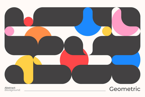 flat geometric poster vector design illustration