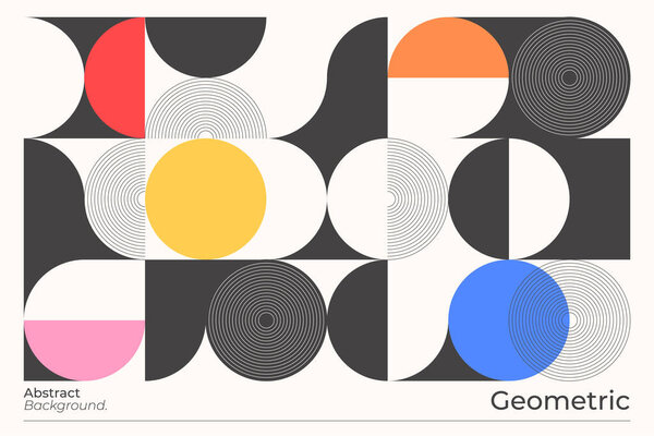 flat geometric poster vector design illustration