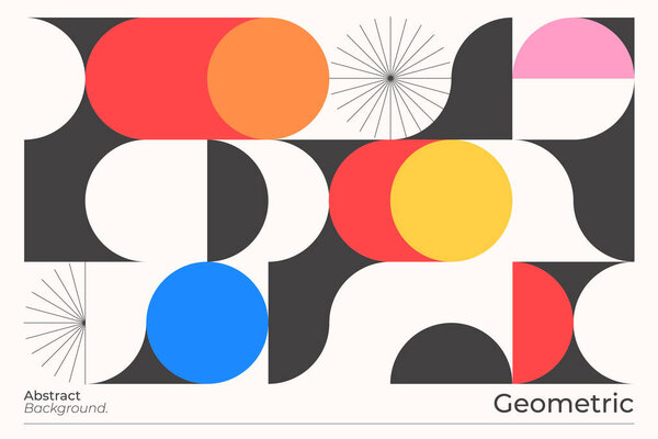 flat geometric poster vector design illustration