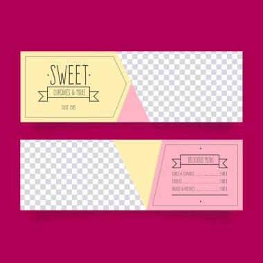 sevimli pastane afişleri vektör tasarım illüstrasyonu