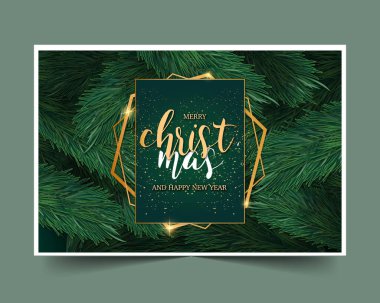 Modern mutlu noeller altın çerçeve tasarım vektörü çizimi