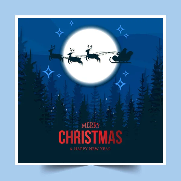 Moderna Cartolina Buon Natale Con Disegno Del Paesaggio Vettoriale Illustrazione Grafiche Vettoriali