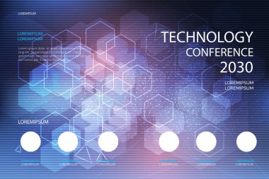 Teknoloji konferansı afişi vektör tasarımı illüstrasyonu