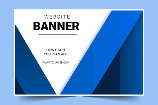 Banner Professionale Sito Web Con Forme Blu Disegno Vettoriale Illustrazione Vettoriale Stock