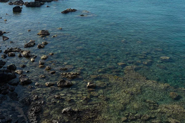 stock image Blue sea view, sunny view from above