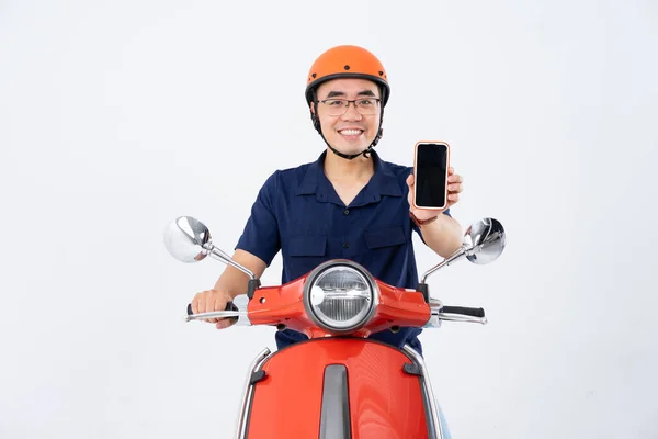 Man Wearing Helmet Driving Motorcycle — Stock Photo, Image