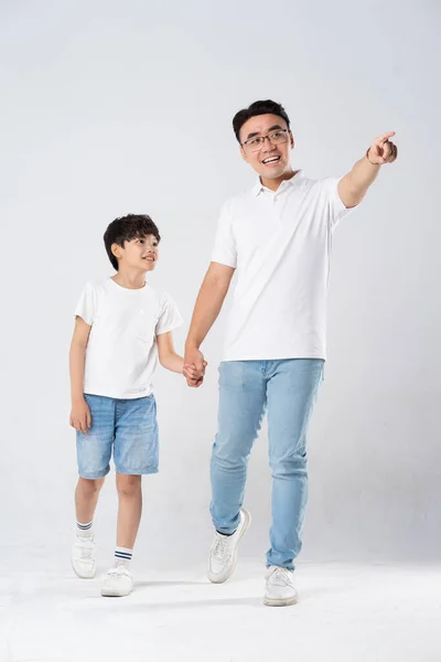 father and son image on a white background
