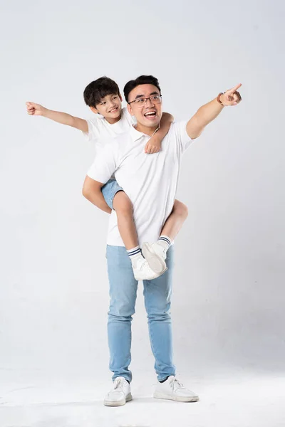 father and son image on a white background