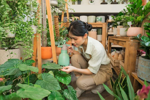Portrait of Asian woman working in a plant shop