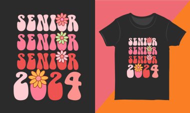 Retro Mezuniyet Tişört Vektörü. Son sınıf tişört tasarımı