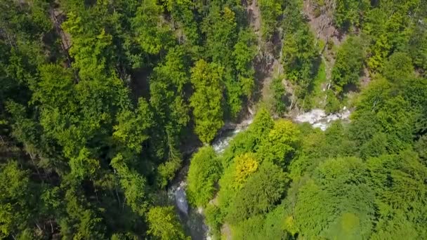 Pesawat Tak Berawak Terbang Atas Lembah Sungai Gilort Mengalir Melalui — Stok Video