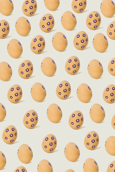 Easter egg pattern. Minimalism and simplicity. Conceptual setting. Bright colors.