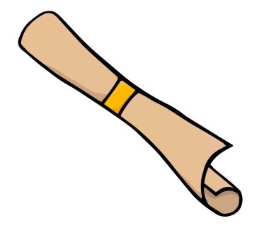 Mezuniyet Başı ve Diploma Simgesi Eğitim Başarı İçin Siyah ve Beyaz Vektörü