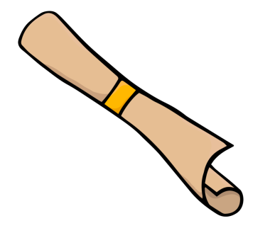 Mezuniyet Başlığı ve Diploması Siyah ve Beyaz Simge Vektörü