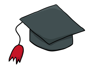 Mezuniyet Başlığı ve Diploması Siyah ve Beyaz Simge Vektörü