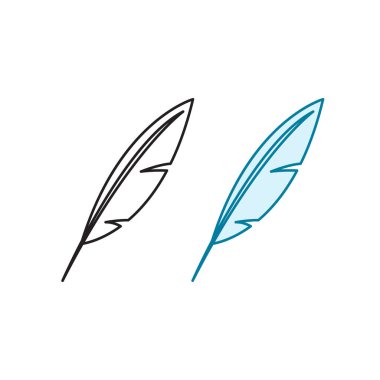 feather logo icon illustration colorful and outline