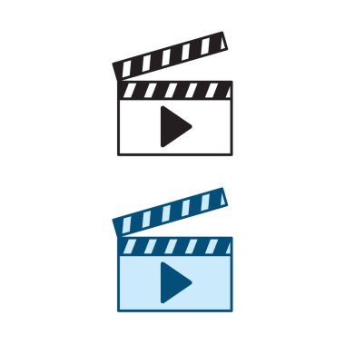 clapboard logo icon illustration colorful and outline