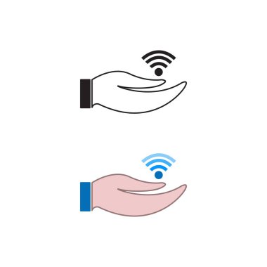 hand hotspot logo icon illustration colorful and outline