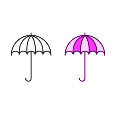umbrella logo icon illustration colorful and outline