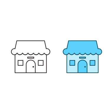 house logo icon illustration colorful and outline