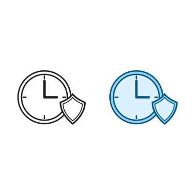 time guard logo icon illustration colorful and outline