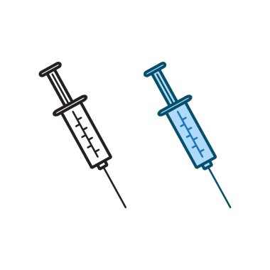syringe bag logo icon illustration colorful and outline