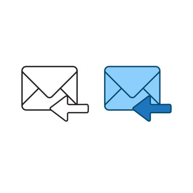recieve mail logo icon illustration colorful and outline