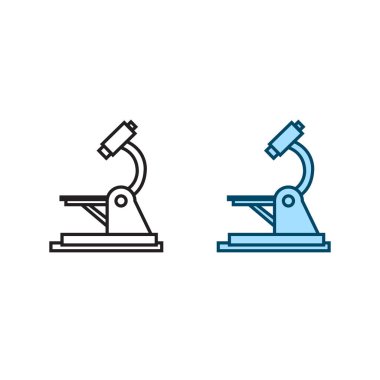 microscope logo icon illustration colorful and outline