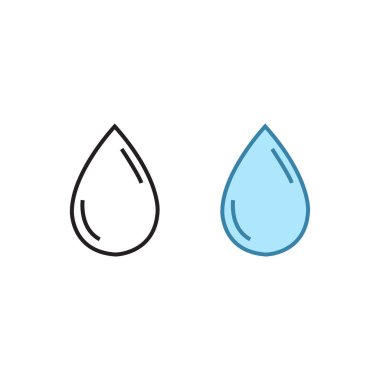 water drop logo icon illustration colorful and outline